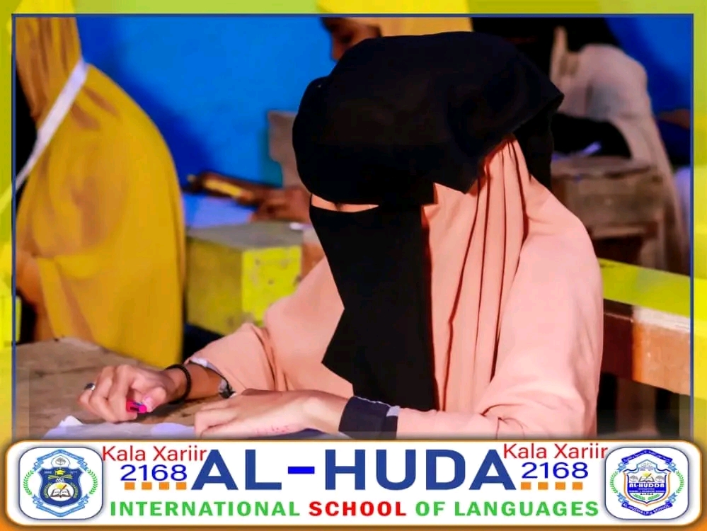 An Al-Hudda Academy student focused on her studies